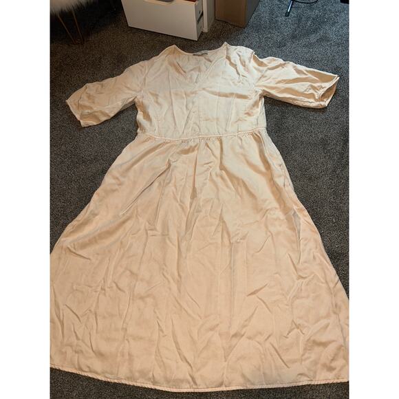 Everlane THE TENCEL PUFF-SLEEVE DRESS size large - Picture 1 of 2